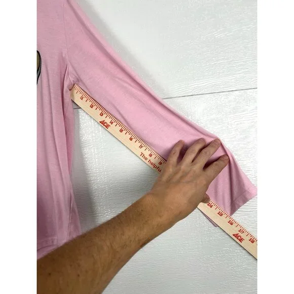 LADIES LONG SLEEVE Pink  T-SHIRT WITH HEAR DESIGN SIZE Large - Picture 10 of 16